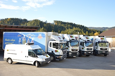 Der Fuhrpark des Großhändlers Grufeneder in Königswiesen